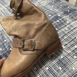 Frye Leather Buckle Ankle Boot